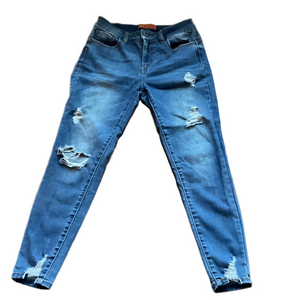 Wax Jean Women's Distressed Denim Skinny Jeans. โButt, l love Youโ